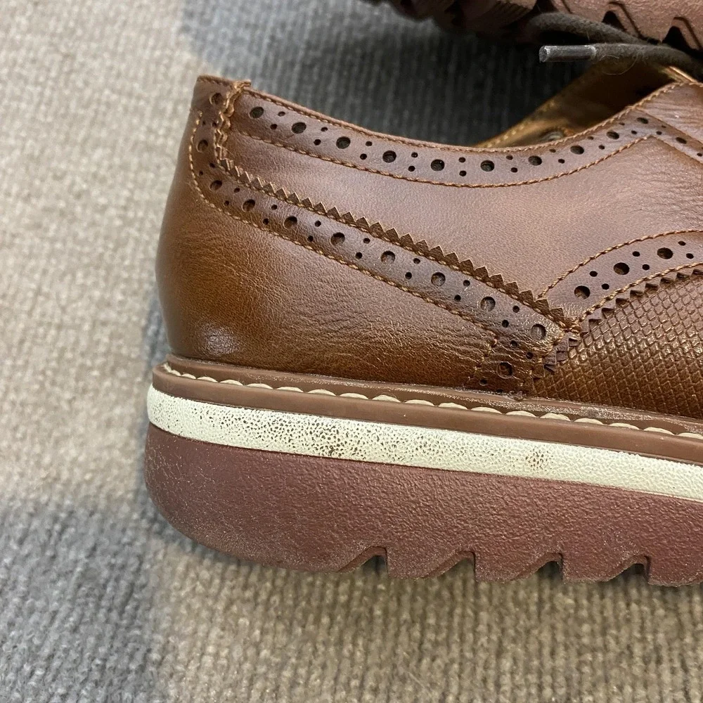 Steve Madden Shoes Mens Size 8 Brown Leather Wingtip Brogue Dress Oxfords Casual
